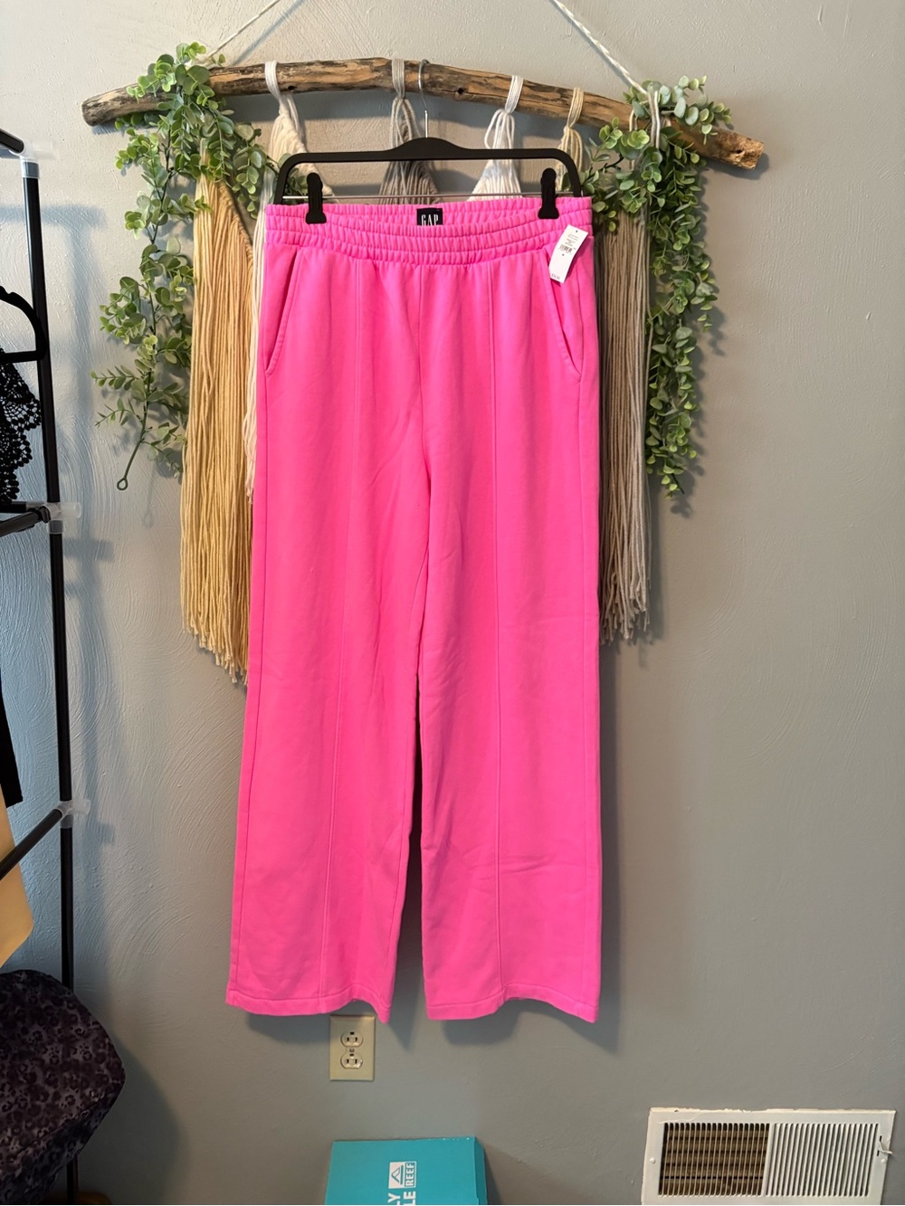 GAP Pink Drawstring Wide Leg Sweat Pants